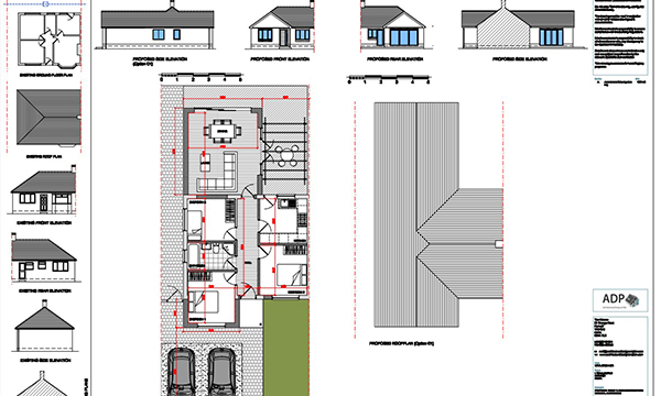 Ronald Drive Property design, construction drawing and floor plan